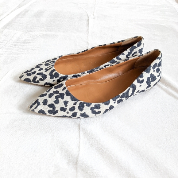 J. Crew Factory Shoes - J. Crew Pointed Flats in Leopard